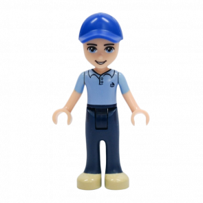 Фігурка Lego Boy Andrew Dark Blue Trousers Medium Blue Polo Shirt Friends frnd066 1 Б/У - Retromagaz