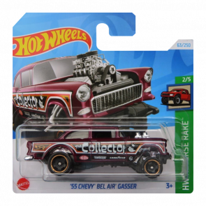 Машинка Базовая Hot Wheels '55 Chevy Bel Air Gasser Reverse Rake 1:64 HTD02 Red - Retromagaz