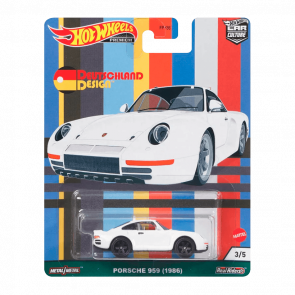 Машинка Premium Hot Wheels Porsche 959 (1986) Deutschland Design 1:64 GRJ70 White - Retromagaz