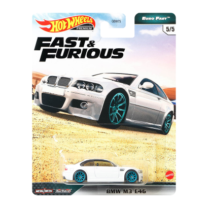 Машинка Premium Hot Wheels BMW M3 E46 Fast & Furious 1:64 GPK52 White - Retromagaz