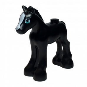 Фигурка Lego Земля Horse Friends Foal with Black and Reddish Brown Eyes Pattern Animals 11241pb07 Black Б/У