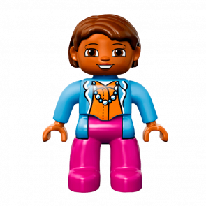 Фігурка Lego Girl Magenta Legs Medium Blue Top Duplo 47394pb190 Б/У