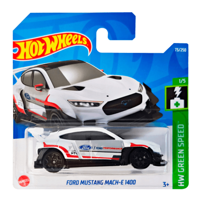 Машинка Базовая Hot Wheels Ford Mustang Mach-E 1400 Green Speed 1:64 HCT06 White - Retromagaz