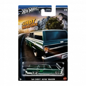 Тематична Машинка Hot Wheels '64 Chevy Nova Hot Wagons 1:64 HWR56/HRR89 Green - Retromagaz