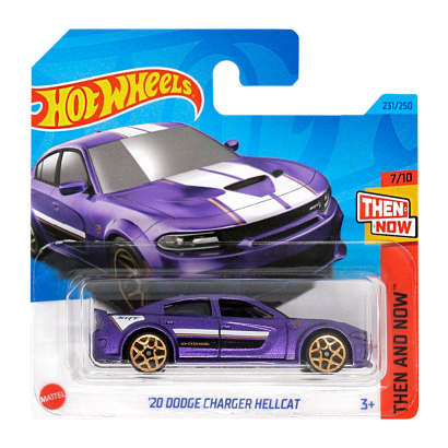 Машинка Базовая Hot Wheels '20 Dodge Charger Hellcat Then and Now 1:64 HKJ45 Purple - Retromagaz