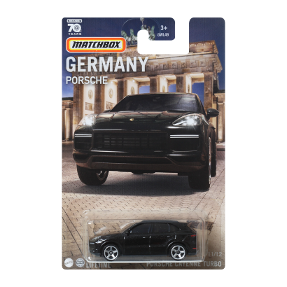 Тематическая Машинка Matchbox Porsche Cayenne Turbo Germany 1:64 GWL49/HPC66 Black - Retromagaz