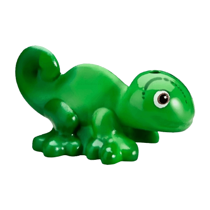 Фигурка Lego Земля Chameleon Friends with Black Reddish Brown and White Eyes Green Pattern Animals 15678pb01 1 6056845 Bright Green Б/У - Retromagaz