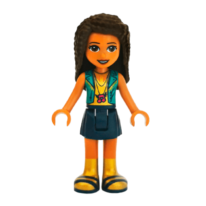 Фигурка Lego Girl Andrea Dark Blue Skirt Friends frnd292 Б/У - Retromagaz