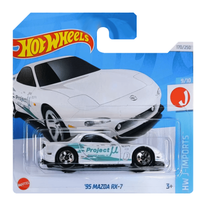 Машинка Базовая Hot Wheels '95 Mazda RX-7 J-Imports 1:64 HTC46 White - Retromagaz