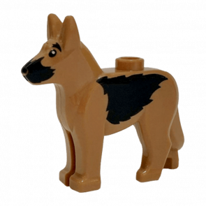 Фігурка Lego Земля Dog Alsatian German Shepherd Black Eyes Muzzle Animals 92586pb04 6155416 Medium Nougat Б/У