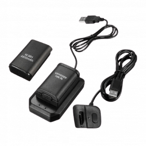 Аккумулятор Проводной RMC Xbox 360 Charging Kit 5 in 1 Black + Зарядна Станція + USB Кабель Black Новый - Retromagaz