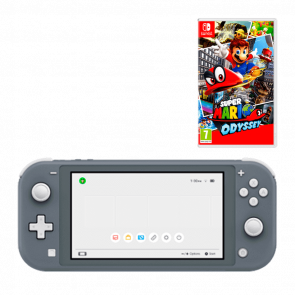 Набор Консоль Nintendo Switch Lite 32GB Grey Новый + Игра Super Mario Odyssey Русские Субтитры