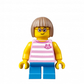 Фігурка Lego People 973pb2339 Bright Pink Striped Top with Cat Head City cty0663 Б/У - Retromagaz