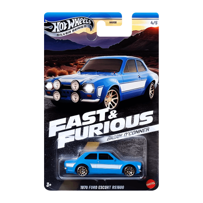 Тематична Машинка Hot Wheels 1970 Ford Escort RS1600 Brian O'Conner Fast & Furious 1:64 JBY32 Blue - Retromagaz