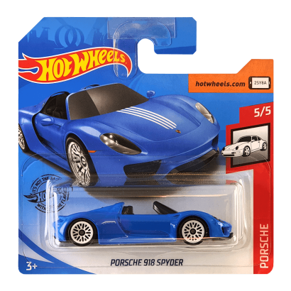 Машинка Базовая Hot Wheels Porsche 918 Spyder Porsche 1:64 GHD22 Blue - Retromagaz