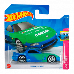 Машинка Базова Hot Wheels '95 Mazda RX-7 Fast & Furious Drift 1:64 HCV86 Blue - Retromagaz