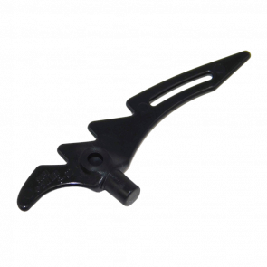 Зброя Lego Сокира 10шт Crescent Blade Serrated with Bar 98141 6039203 Black Б/У - Retromagaz