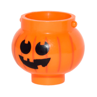 Інше Lego Pot Small with Handle Holders and Pumpkin Jack O' Lantern 98374pb03 6160949 Orange Б/У - Retromagaz