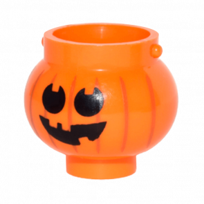 Інше Lego Pot Small with Handle Holders and Pumpkin Jack O' Lantern 98374pb03 6160949 Orange Б/У - Retromagaz