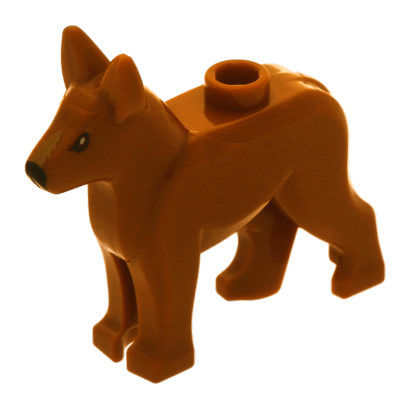 Фігурка Lego Земля Dog Alsatian German Shepherd with Black Eyes Dark Tan on Top of Muzzle Animals 92586pb02 1 4624374 Dark Orange Б/У - Retromagaz