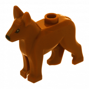 Фигурка Lego Земля Dog Alsatian German Shepherd with Black Eyes Dark Tan on Top of Muzzle Animals 92586pb02 1 4624374 Dark Orange Б/У