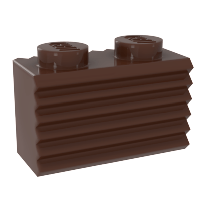 Кубик Lego Модифікована Grille Fluted Profile 1 x 2 2877 4223303 Reddish Brown 20шт Б/У - Retromagaz