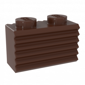 Кубик Lego Модифікована Grille Fluted Profile 1 x 2 2877 4223303 Reddish Brown 20шт Б/У