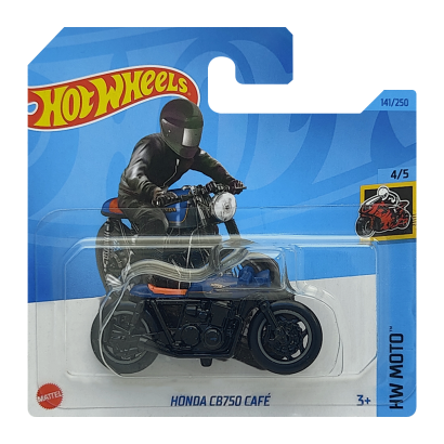 Машинка Базова Hot Wheels Honda CB750 Cafe Moto 1:64 HKG49 Blue - Retromagaz