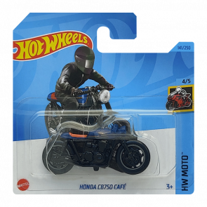 Машинка Базовая Hot Wheels Honda CB750 Cafe Moto 1:64 HKG49 Blue - Retromagaz