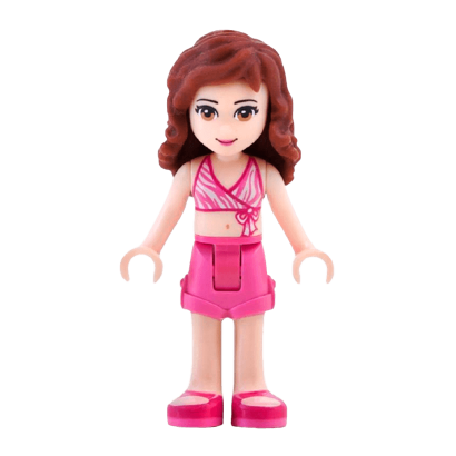 Фігурка Lego Girl Olivia Dark Pink Shorts Friends frnd230 2 Б/У - Retromagaz