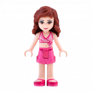 Фігурка Lego Girl Olivia Dark Pink Shorts Friends frnd230 2 Б/У