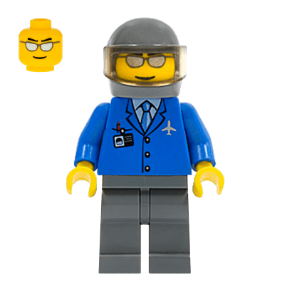 Фигурка Lego Airport 973pb0098 Blue 3 Button Jacket & Tie City air041 Б/У - Retromagaz