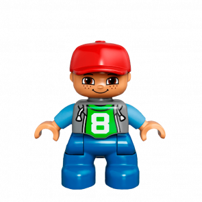 Фігурка Lego Boy Blue Legs Light Bluish Grey Top Duplo 47205pb026 Б/У