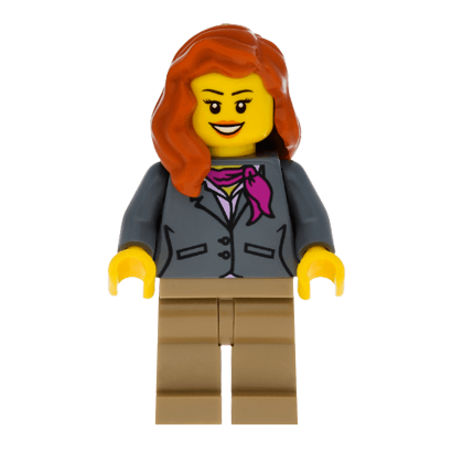 Фигурка Lego People 973pb0639 Dark Bluish Gray Jacket with Magenta Scarf City cty0370 Б/У - Retromagaz