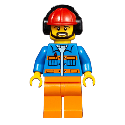 Фигурка Lego Airport 973pb3100 Flagman Red Helmet with Earmuffs City cty0949 Б/У - Retromagaz