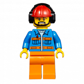 Фігурка Lego Airport 973pb3100 Flagman Red Helmet with Earmuffs City cty0949 Б/У