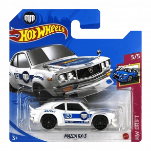 Машинка Базова Hot Wheels Mazda RX-3 Super Treasure Hunt STH Drift 1:64 GTD00 White - Retromagaz