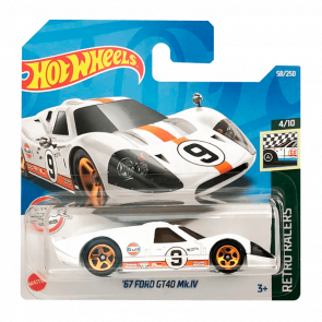 Машинка Базовая Hot Wheels '67 Ford GT40 Mk.IV Gulf Retro Racers 1:64 HCW67 White