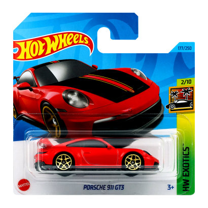 Машинка Базова Hot Wheels Porsche 911 GT3 Exotics 1:64 HKH97 Red - Retromagaz