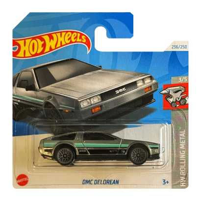 Машинка Базова Hot Wheels DMC Delorean Zamac Treasure Hunts Rolling Metal 1:64 HTF28 Silver - Retromagaz