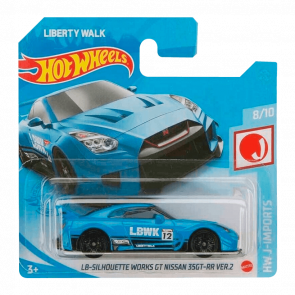 Машинка Базова Hot Wheels Liberty Walk LB-Silhouette Works GT Nissan 35GT-RR Ver.2 J-Imports 1:64 GRX63 Blue - Retromagaz