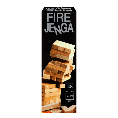 Настільна Гра Fire Jenga 48 брусків - Retromagaz