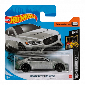 Машинка Базовая Hot Wheels Jaguar XE SV Project 8 Nightburnerz 1:64 GHF47 Grey - Retromagaz