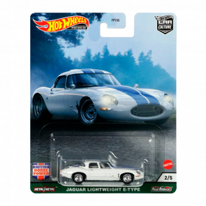 Машинка Premium Hot Wheels Jaguar Lightweight E-Type British Horsepower 1:64 GRJ60 White - Retromagaz