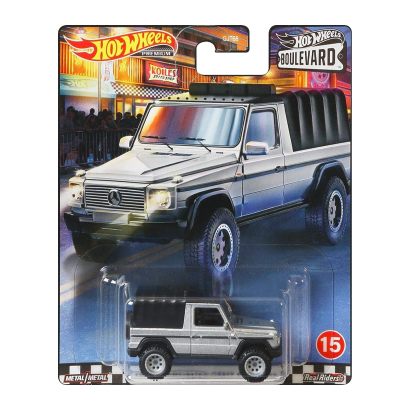 Машинка Premium Hot Wheels 1991 Mercedes-Benz G-Class Boulevard 1:64 GJT79 Metallic Silver - Retromagaz