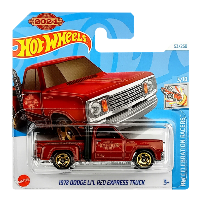 Машинка Базова Hot Wheels 1978 Dodge Li'l Red Express Truck Celebration Racers 1:64 HRY97 Red - Retromagaz