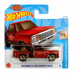 Машинка Базовая Hot Wheels 1978 Dodge Li'l Red Express Truck Celebration Racers 1:64 HRY97 Red - Retromagaz