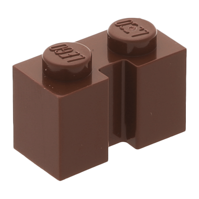 Кубик Lego Модифікована with Groove 1 x 2 4216 4242336 6103004 Reddish Brown 10шт Б/У - Retromagaz