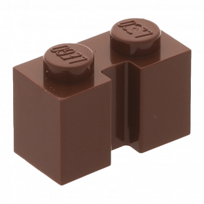 Кубик Lego Модифікована with Groove 1 x 2 4216 4242336 6103004 Reddish Brown 10шт Б/У