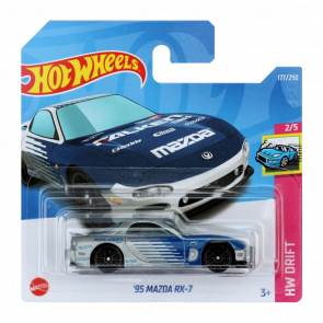 Машинка Базовая Hot Wheels '95 Mazda RX-7 Falken Drift 1:64 HCX62 Silver - Retromagaz